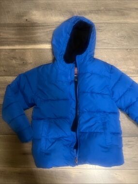 Swiss Tech Boys Blue Hooded Puffer Jacket - Sz 6-7